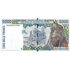 P213Bl Benin - 5000 Francs Year 2002